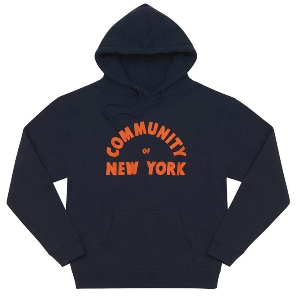 Only NY "Community of New York" Hoodie in Navy Blue / Orange size XL